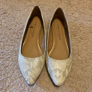 Christian Siriano white flats